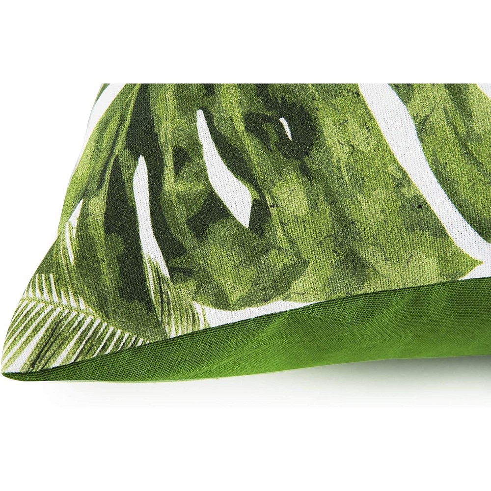 Coussin décoratif feuillage 45x45, rembourrage de taie d'oreiller en coton inclus Excelsa